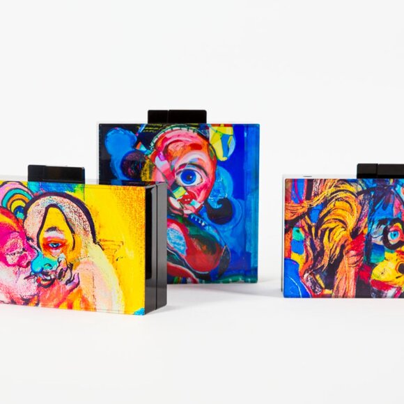 One oF A Kind❤️ Maria Brito Natalie Frank taking a walk Hand Clutch Shoulder Bag - Picture 3 of 3